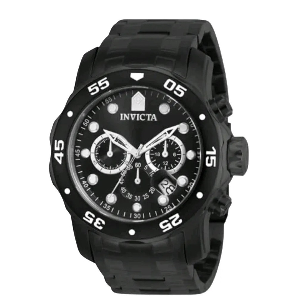 Invicta Pro Diver 0076 Chronograph Watch 48 mm Black Ion Plated Stainless Steel - Picture 14 of 16
